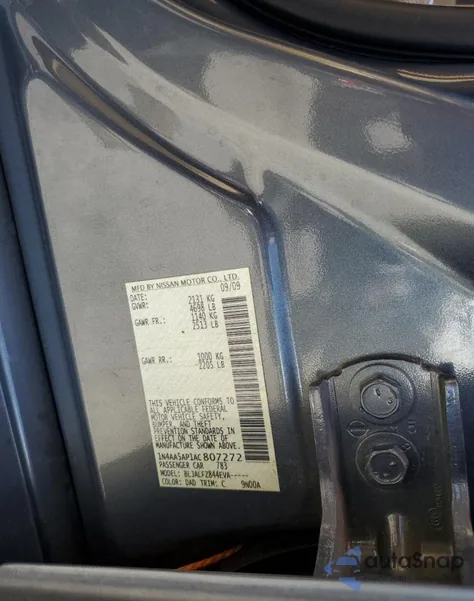 2010 Nissan Maxima S из США, поврежденный, VIN 1N4AA5AP1AC807272